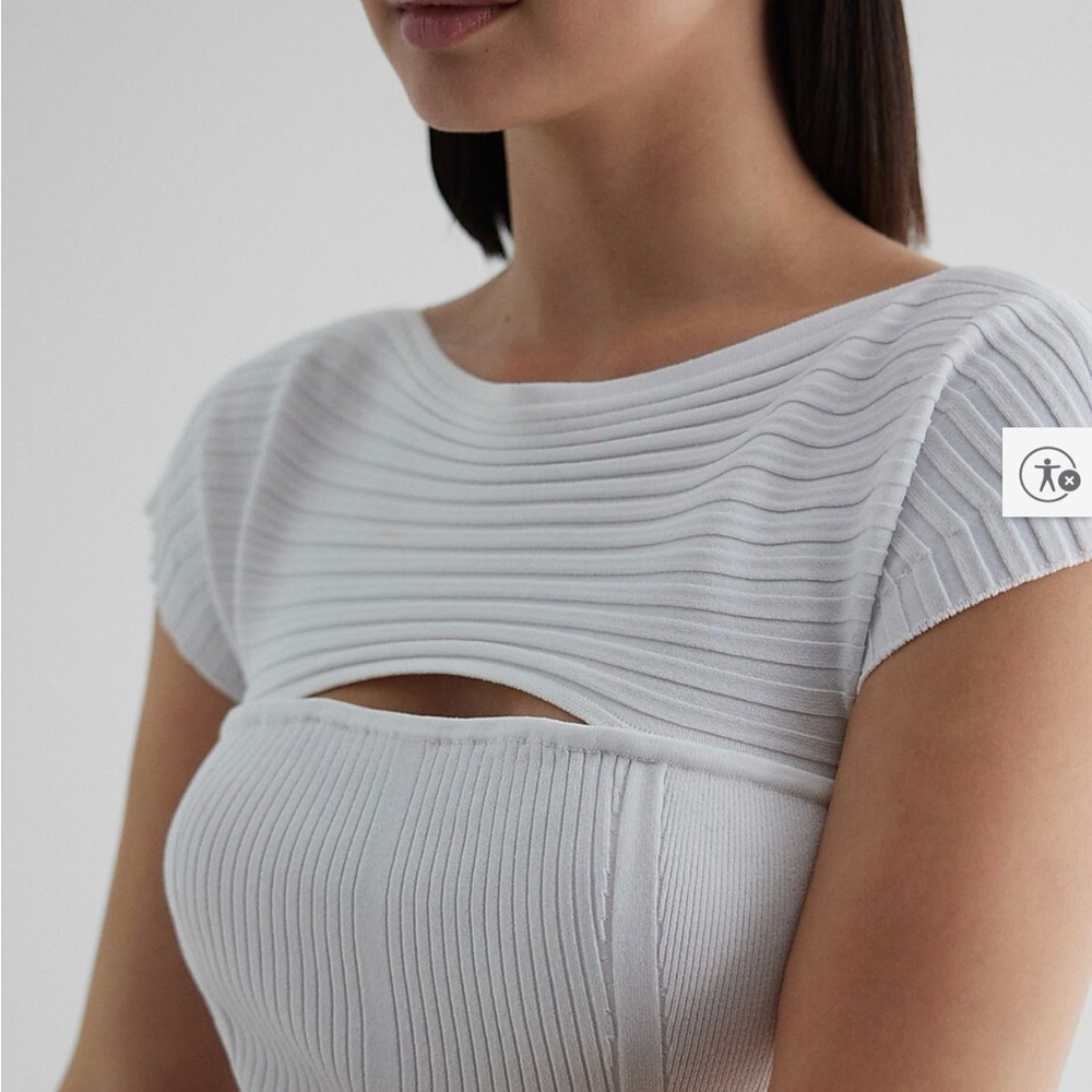Express White Ribbed Bodysuit - Picture 5 of 13